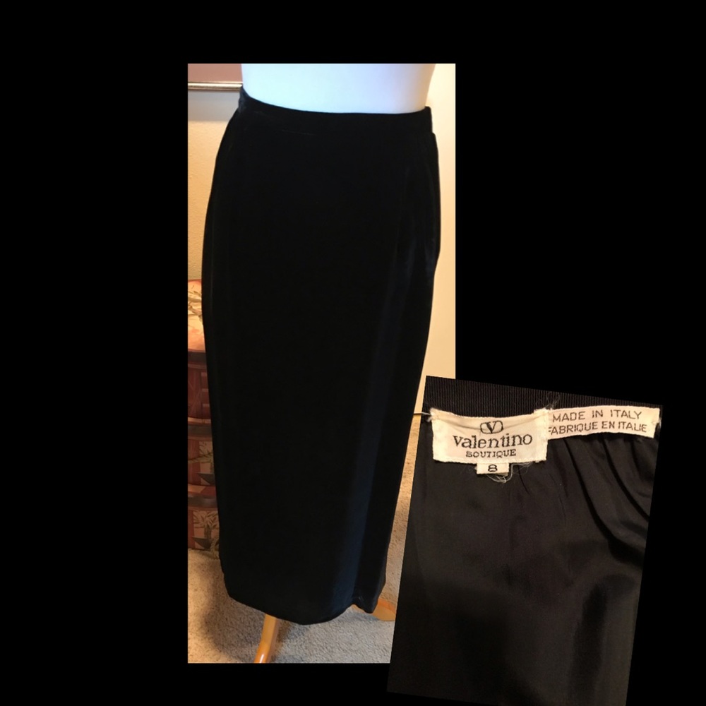 Valentino Boutique Italy Velvet Skirt